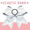 image:imageDEEKA 6 PCS Glitter Cheer Bows Rhinestone Large Stiff Competition Team Hair Bows Elastic Band Holder for Cheerleader Softball Football Girls BlackGoldWhiteNavyWhite