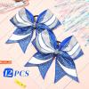 image:imageDEEKA 6 PCS Glitter Cheer Bows Rhinestone Large Stiff Competition Team Hair Bows Elastic Band Holder for Cheerleader Softball Football Girls BlackGoldWhiteRoyal BlueSilverWhite
