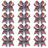 image:imageDEEKA 6 PCS Glitter Cheer Bows Rhinestone Large Stiff Competition Team Hair Bows Elastic Band Holder for Cheerleader Softball Football Girls BlackGoldWhiteNavy BlueRedWhite