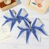image:imageDEEKA 6 PCS Glitter Cheer Bows Rhinestone Large Stiff Competition Team Hair Bows Elastic Band Holder for Cheerleader Softball Football Girls BlackGoldWhiteRoyal BlueWhite