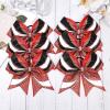 image:imageDEEKA 6 PCS Glitter Cheer Bows Rhinestone Large Stiff Competition Team Hair Bows Elastic Band Holder for Cheerleader Softball Football Girls BlackGoldWhiteRedBlackWhite