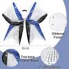 image:imageDEEKA 6 PCS Glitter Cheer Bows Rhinestone Large Stiff Competition Team Hair Bows Elastic Band Holder for Cheerleader Softball Football Girls BlackGoldWhiteRoyal BlueBlackWhite