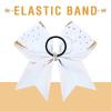 image:imageDEEKA 6 PCS Glitter Cheer Bows Rhinestone Large Stiff Competition Team Hair Bows Elastic Band Holder for Cheerleader Softball Football Girls BlackGoldWhiteGoldWhite