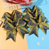image:imageDEEKA 6 PCS Glitter Cheer Bows Rhinestone Large Stiff Competition Team Hair Bows Elastic Band Holder for Cheerleader Softball Football Girls BlackGoldWhiteGoldBlack