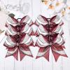 image:imageDEEKA 6 PCS Glitter Cheer Bows Rhinestone Large Stiff Competition Team Hair Bows Elastic Band Holder for Cheerleader Softball Football Girls BlackGoldWhiteMaroonSilverWhite