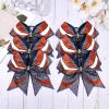 image:imageDEEKA 6 PCS Glitter Cheer Bows Rhinestone Large Stiff Competition Team Hair Bows Elastic Band Holder for Cheerleader Softball Football Girls BlackGoldWhiteNavy BlueRedWhite
