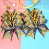 image:imageDEEKA 6 PCS Glitter Cheer Bows Rhinestone Large Stiff Competition Team Hair Bows Elastic Band Holder for Cheerleader Softball Football Girls BlackGoldWhiteNavyGold