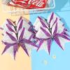 image:imageDEEKA 6 PCS Glitter Cheer Bows Rhinestone Large Stiff Competition Team Hair Bows Elastic Band Holder for Cheerleader Softball Football Girls BlackGoldWhitePurpleWhite