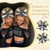 image:imageDEEKA 6 PCS Glitter Cheer Bows Rhinestone Large Stiff Competition Team Hair Bows Elastic Band Holder for Cheerleader Softball Football Girls BlackGoldWhiteBlackGoldWhite