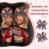 image:imageDEEKA 6 PCS Glitter Cheer Bows Rhinestone Large Stiff Competition Team Hair Bows Elastic Band Holder for Cheerleader Softball Football Girls BlackGoldWhiteNavy BlueRedWhite