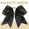 image:imageDEEKA 6 PCS Glitter Cheer Bows Rhinestone Large Stiff Competition Team Hair Bows Elastic Band Holder for Cheerleader Softball Football Girls BlackGoldWhiteGoldBlack