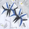 image:imageDEEKA 6 PCS Glitter Cheer Bows Rhinestone Large Stiff Competition Team Hair Bows Elastic Band Holder for Cheerleader Softball Football Girls BlackGoldWhiteRoyal BlueBlackWhite