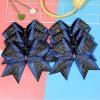image:imageDEEKA 6 PCS Glitter Cheer Bows Rhinestone Large Stiff Competition Team Hair Bows Elastic Band Holder for Cheerleader Softball Football Girls BlackGoldWhiteRoyal BlueBlack