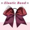 image:imageDEEKA 6 PCS Glitter Cheer Bows Rhinestone Large Stiff Competition Team Hair Bows Elastic Band Holder for Cheerleader Softball Football Girls BlackGoldWhiteMaroonSilverWhite
