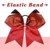 image:imageDEEKA 6 PCS Glitter Cheer Bows Rhinestone Large Stiff Competition Team Hair Bows Elastic Band Holder for Cheerleader Softball Football Girls BlackGoldWhiteRedBlackWhite