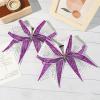 image:imageDEEKA 6 PCS Glitter Cheer Bows Rhinestone Large Stiff Competition Team Hair Bows Elastic Band Holder for Cheerleader Softball Football Girls BlackGoldWhitePurpleWhite