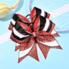 image:imageDEEKA 6 PCS Glitter Cheer Bows Rhinestone Large Stiff Competition Team Hair Bows Elastic Band Holder for Cheerleader Softball Football Girls BlackGoldWhiteRedBlackWhite
