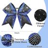 image:imageDEEKA 6 PCS Glitter Cheer Bows Rhinestone Large Stiff Competition Team Hair Bows Elastic Band Holder for Cheerleader Softball Football Girls BlackGoldWhiteRoyal BlueBlack