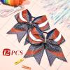 image:imageDEEKA 6 PCS Glitter Cheer Bows Rhinestone Large Stiff Competition Team Hair Bows Elastic Band Holder for Cheerleader Softball Football Girls BlackGoldWhiteNavy BlueRedWhite
