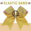 image:imageDEEKA 6 PCS Glitter Cheer Bows Rhinestone Large Stiff Competition Team Hair Bows Elastic Band Holder for Cheerleader Softball Football Girls BlackGoldWhitePurpleGold