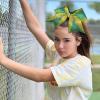 image:imageDEEKA 6 PCS Glitter Cheer Bows Rhinestone Large Stiff Competition Team Hair Bows Elastic Band Holder for Cheerleader Softball Football Girls BlackGoldWhiteGreenGold