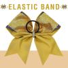 image:imageDEEKA 6 PCS Glitter Cheer Bows Rhinestone Large Stiff Competition Team Hair Bows Elastic Band Holder for Cheerleader Softball Football Girls BlackGoldWhiteNavyGold