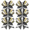 image:imageDEEKA 6 PCS Glitter Cheer Bows Rhinestone Large Stiff Competition Team Hair Bows Elastic Band Holder for Cheerleader Softball Football Girls BlackGoldWhiteBlackGoldWhite